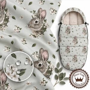 Royal Rabbit Szare tło- Poliester wodoodporny