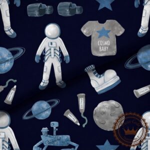 Kosmos na granacie - Bawełna Premium