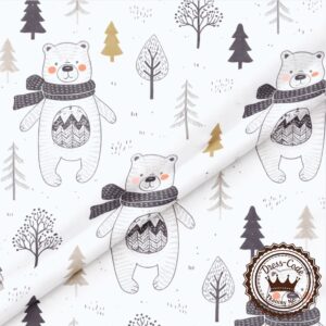 Misie w szaliku w górach- Bawełna Premium