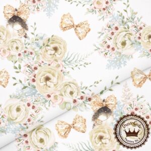 Ptaszek z kokardą- Bawełna Premium