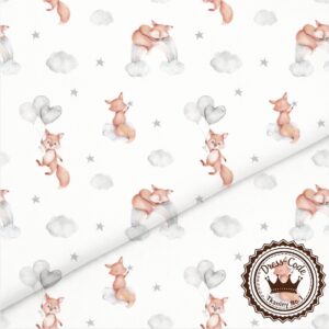 Lisy i tęczowe niebo- Bawełna Premium