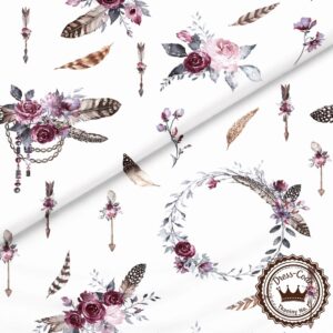 Wianki boho na białym tle- Bawełna Premium