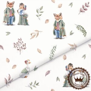 Zwierzęta w angielskim stylu- Bawełna Premium