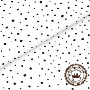 Czarne kropki na białym tle- Bawełna Premium