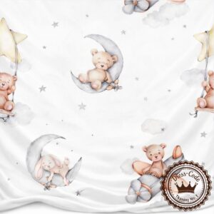 Zabawa z misiami i zającami- Bambus 100% II GATUNEK CZĘSTE SPLOTY NICI