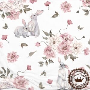 Ogród biało-różowy i króliczki- Bambus 100