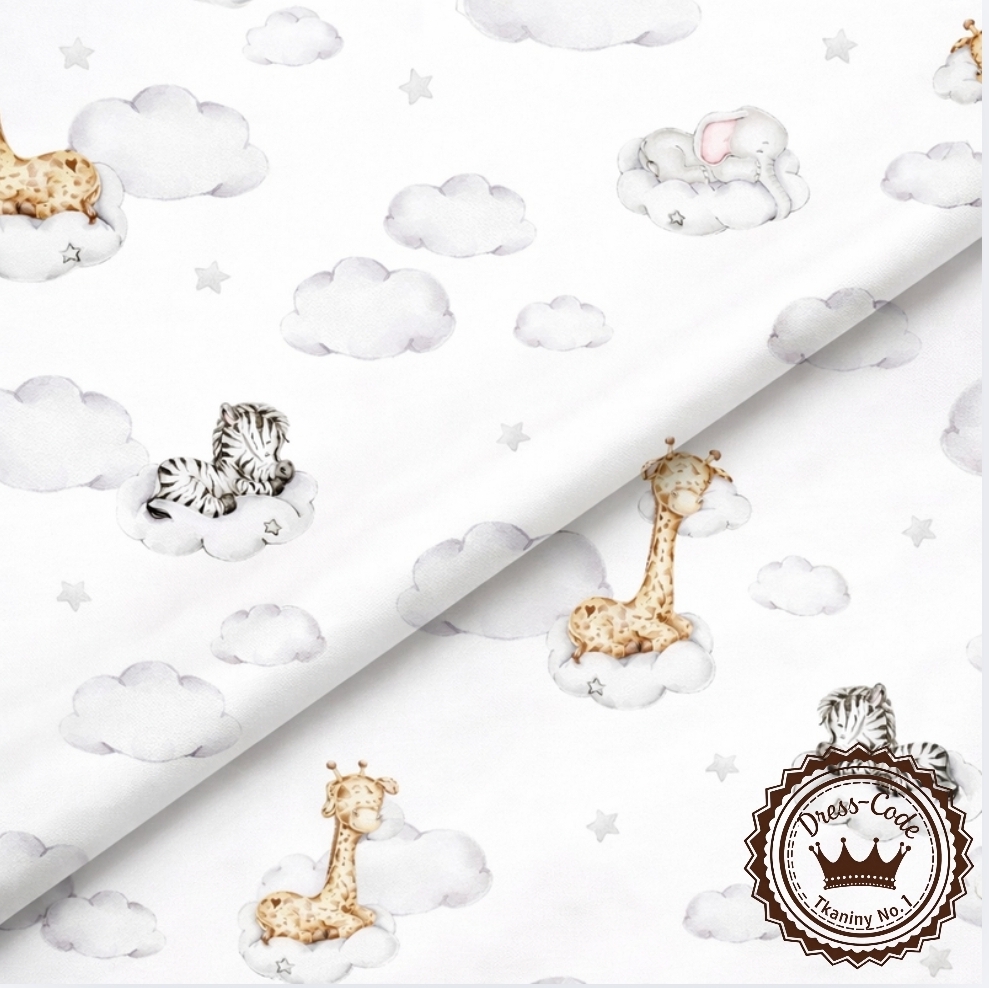 Safari na chmurkach- Bawełna Premium