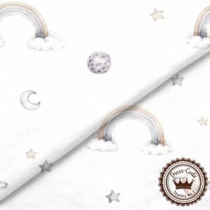 Planety i tęcze- Bawełna Premium