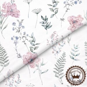 Maki i paprotki- Bawełna Premium