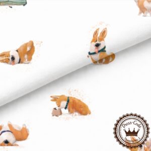 Piesek Corgie- Bawełna Premium