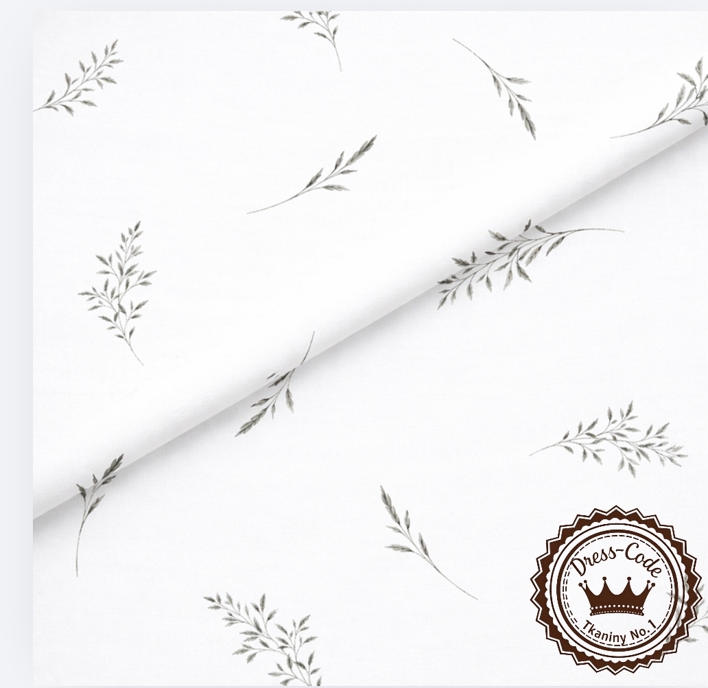 Zielone gałązki- Bawełna Premium