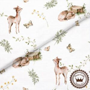 Sarny paprocie motyle- Bawełna Premium