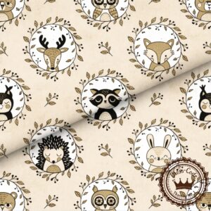 Retro zwierzątka- Bawełna Premium