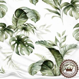 Monstery i liście bananowca na białym tle- Bambus 100%