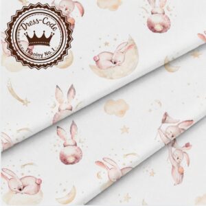 Króliczki na niebie- jersey z elastanem 200g