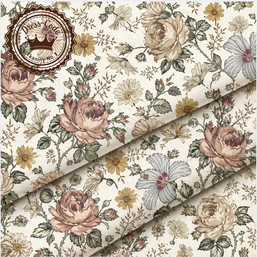 Vintage garden- jersey z elastanem 200g