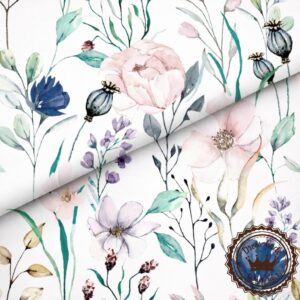 Makowa łąka- Bawełna Premium