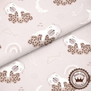 Misie na chmurkach- Bawełna Premium