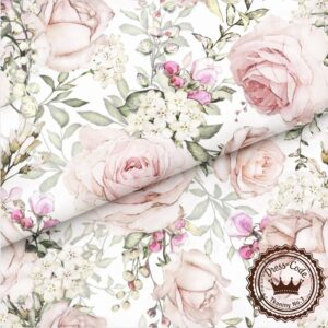 Ogród różany vintage- Bawełna Premium
