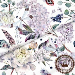 Ważki w ogrodzie- Bawełna Premium