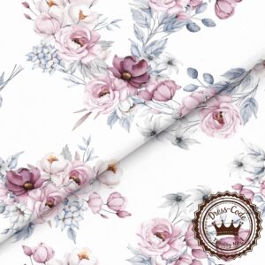 Frozen Garden na białym tle- Bawełna Premium