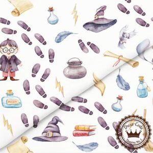 Hokus Pokus na białym tle - Bawełna Premium