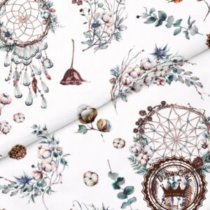 Łapacze snów leśne na białym tle- Bawełna Premium