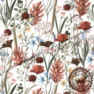 Jesienna łąka na białym tle- Bawełna Premium