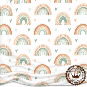 Tęcze w kolorach ziemi na białym tle- Bambus 100%