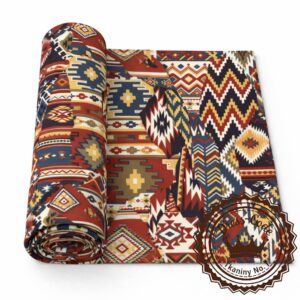 Aztecki wzór- Dresówka pętelka Premium+, Druk cyfrowy