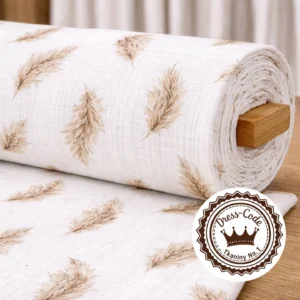 Trawy Pampasowe- Muślin bawełniany 100% Druk cyfrowy