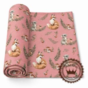 Liski i ryjówki na brudnym różu- Dresówka pętelka Premium+, Druk cyfrowy