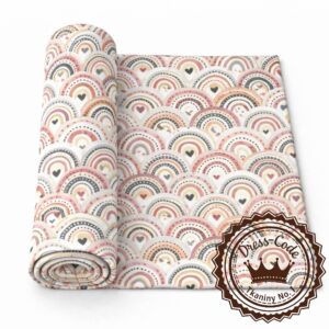 Tęcze kolorowe- Dresówka pętelka Premium+, Druk cyfrowy