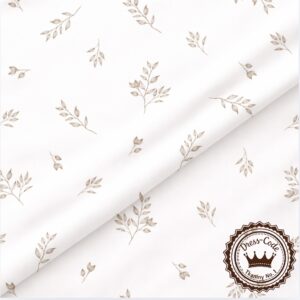 Beżowe gałązki- Bawełna Premium