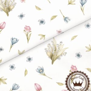 Wiosenne kwiaty- Bawełna Premium