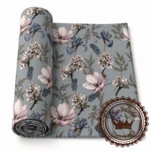 Irysy i polne kwiaty- Dresówka pętelka Premium+, Druk cyfrowy