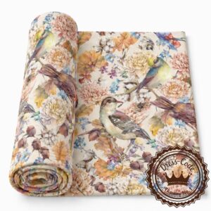 Ptaszki na dębie- Dresówka pętelka Premium+, Druk cyfrowy